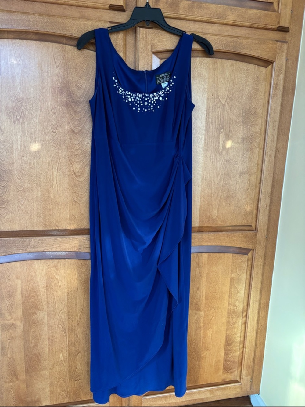 Alex Evenings cobalt blue embellished jacket gown - Picture 3 of 3